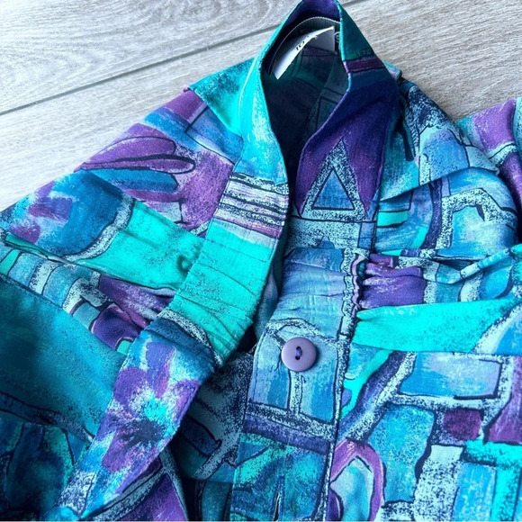 Vintage Bellessa Abstract Print Midi Maxi Skirt Made in Canada - Picture 10 of 14